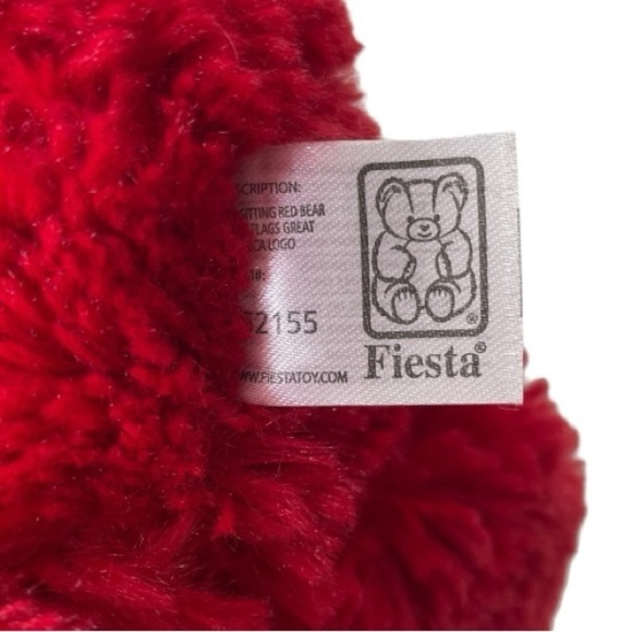 Fiesta Six Flags Great America Red Teddy Bear Plush - Picture 3 of 4